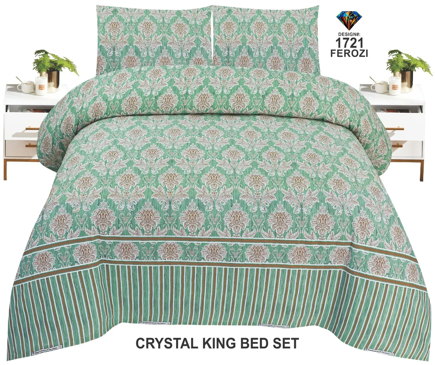 EXPORT QUALITY Crystal-King-Bed-Sheet Red-1025