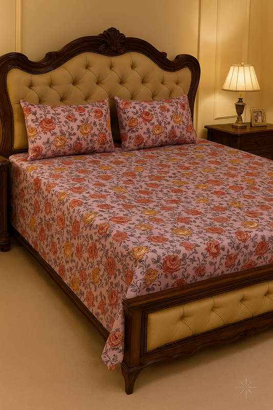 EXPORT QUALITY Crystal-King-Bed-Sheet Red-1038