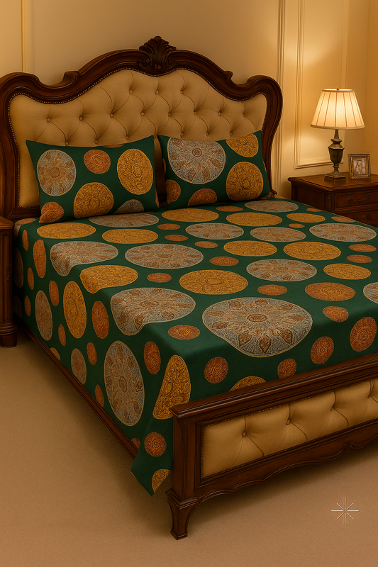 EXPORT QUALITY Crystal-King-Bed-Sheet Red-1036