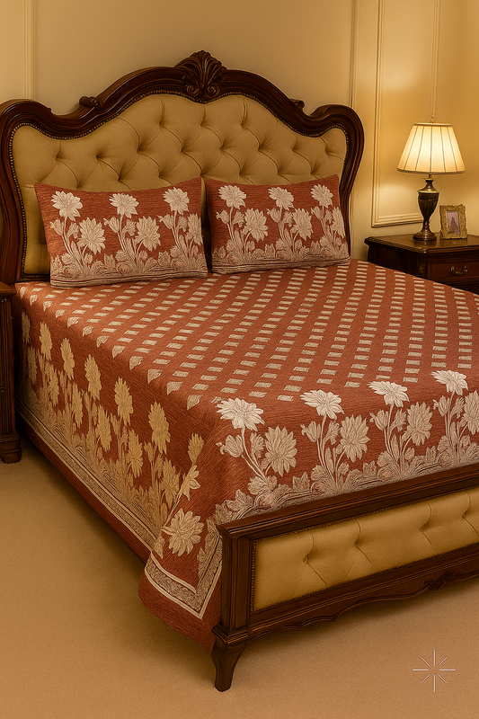 EXPORT QUALITY Crystal-King-Bed-Sheet Red-1037