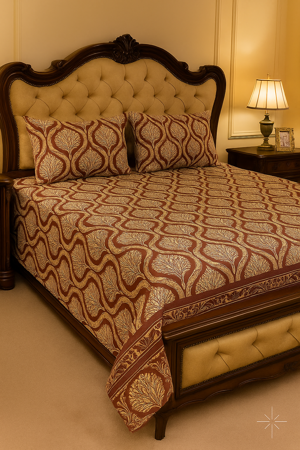 EXPORT QUALITY Crystal-King-Bed-Sheet Red-1042