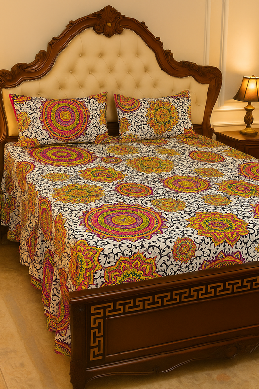 EXPORT QUALITY Crystal-King-Bed-Sheet Red-1025