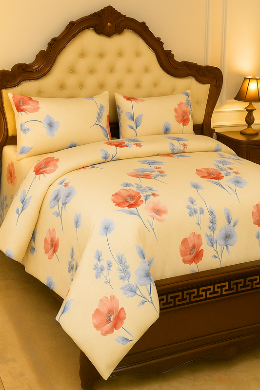 EXPORT QUALITY Crystal-King-Bed-Sheet Red-1025