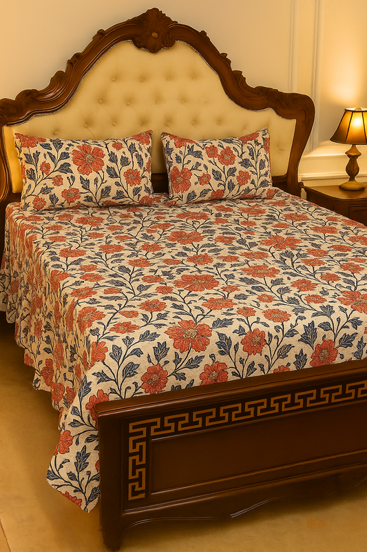 EXPORT QUALITY Crystal-King-Bed-Sheet Red-1025