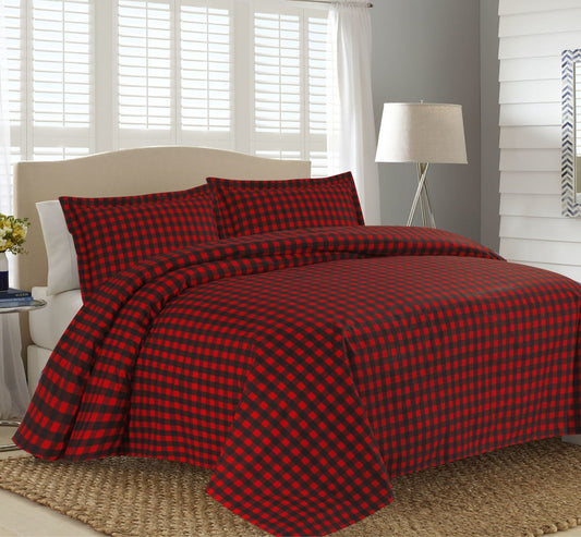 EXPORT QUALITY Crystal-King-Bed-Sheet Red-1025